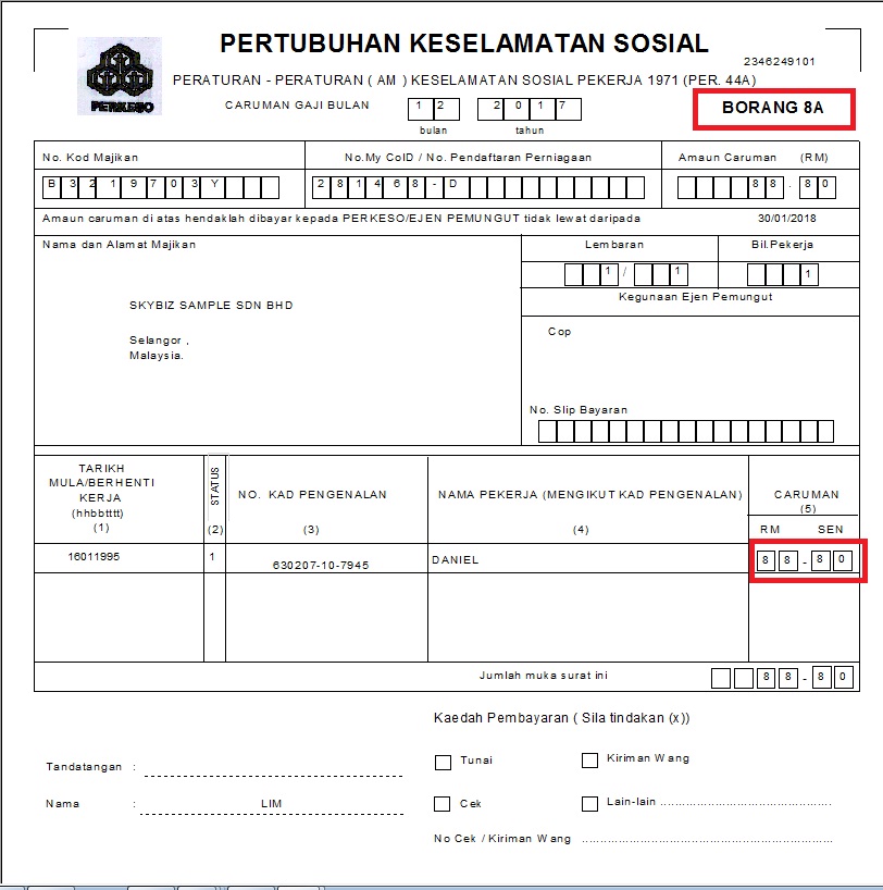 Print Epf Report Borang A Socso Report Borang A Socso Report