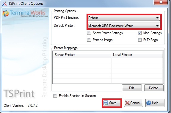 tsprint client
